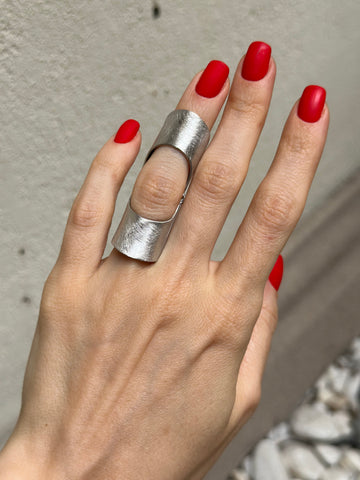 Sterling silver full finger ring "Silk"