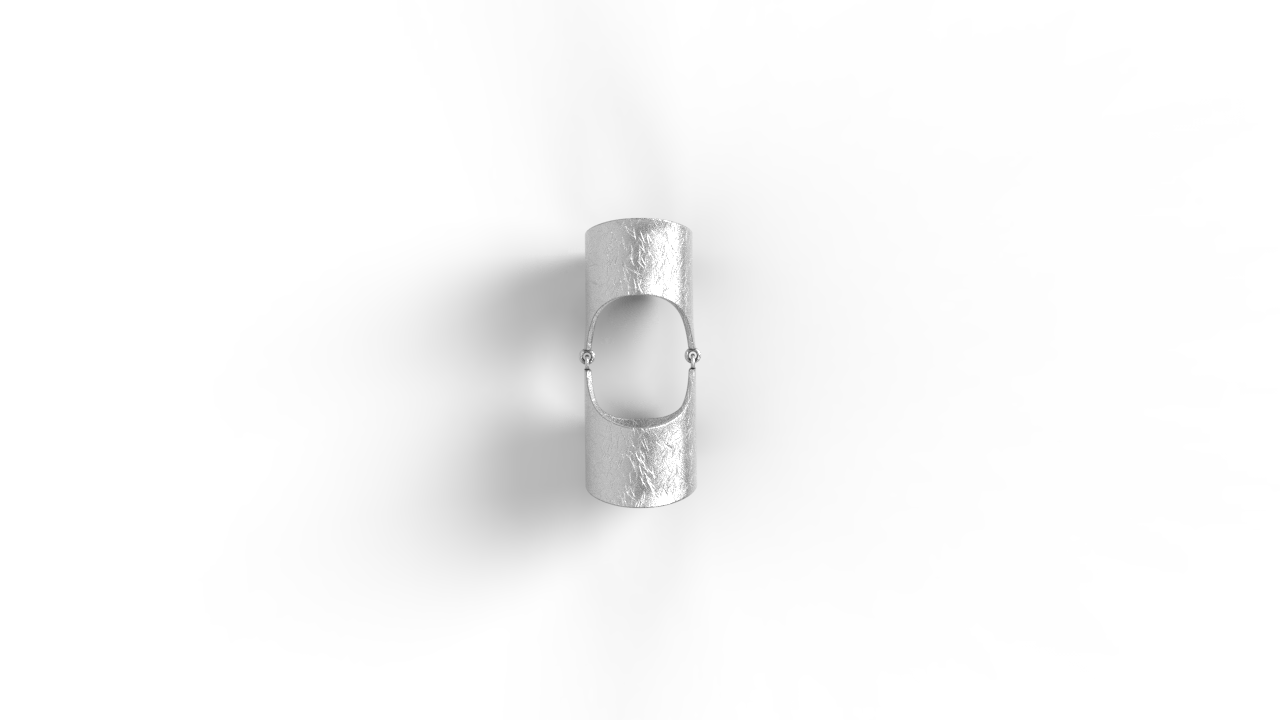 "SIlver full finger matte ring"