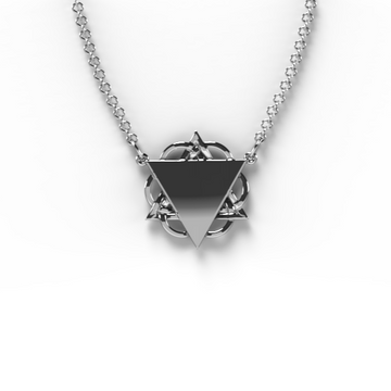 "Silver geometry triangle armenian necklace"