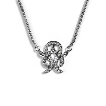 "Silver tulip zircon armenian necklace"