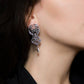 "Silver filigree chandelier ornament earrings"