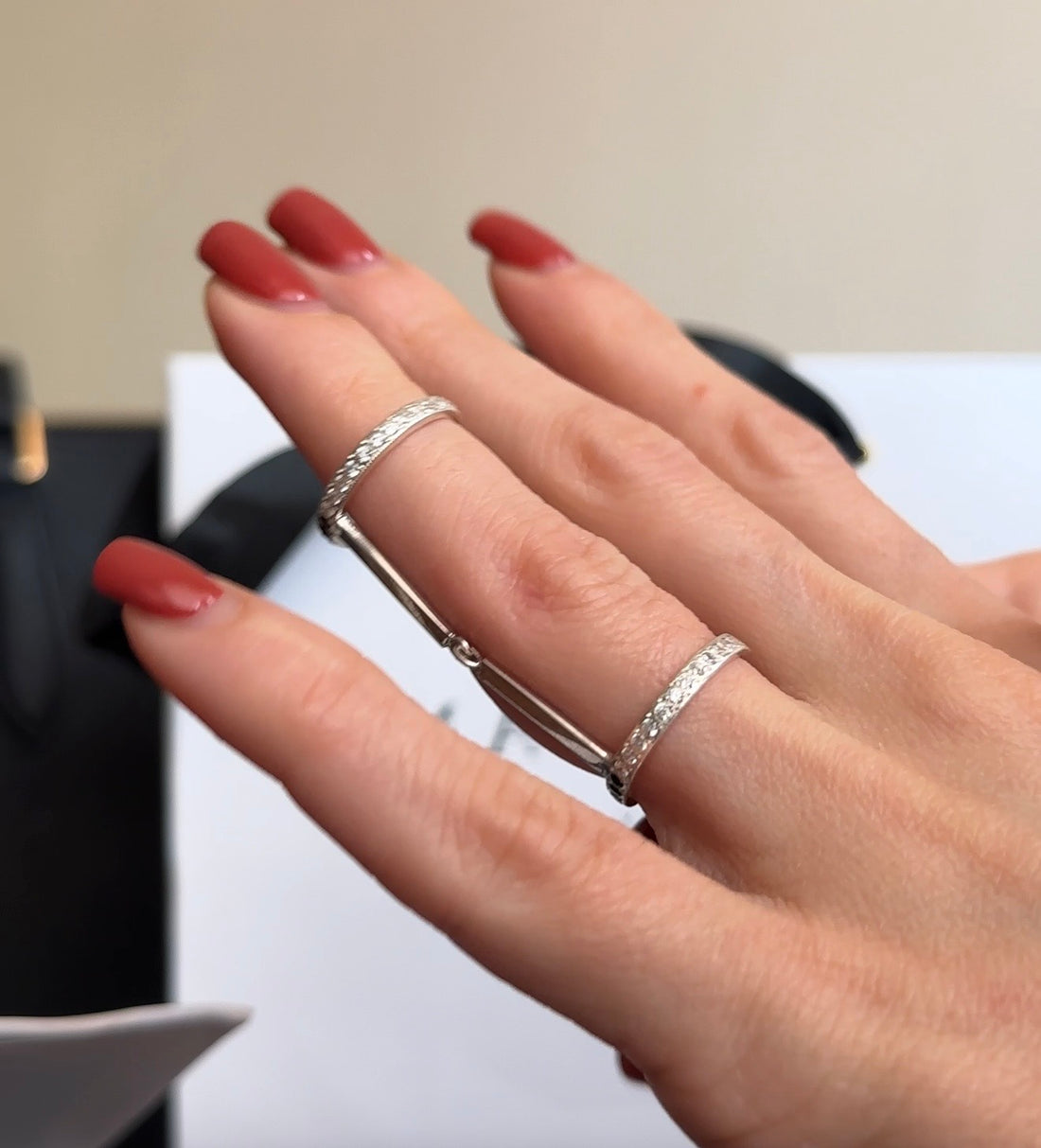 Sterling silver double-sided ring "Yin-Yang"