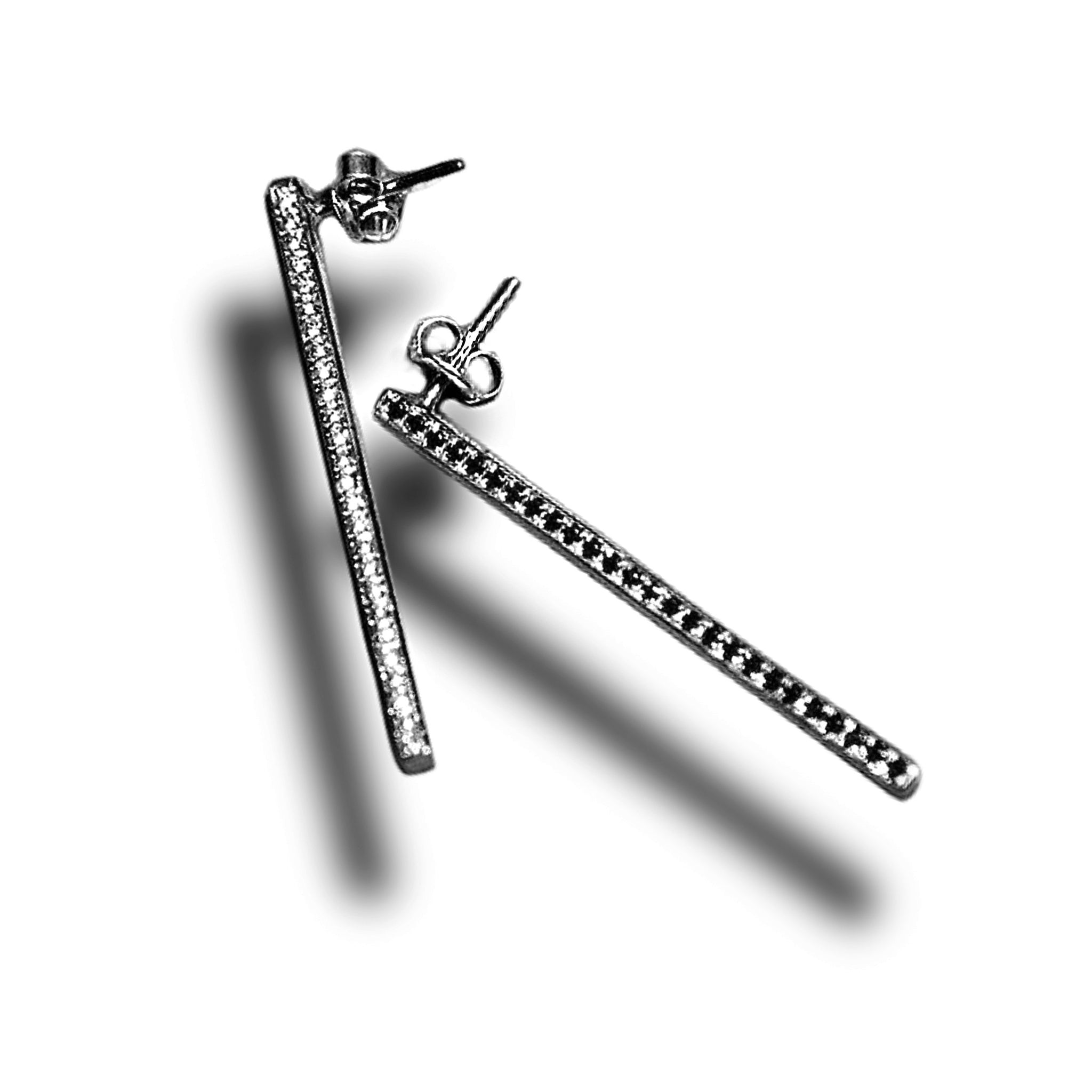 "Silver double sided yinyang earrings"