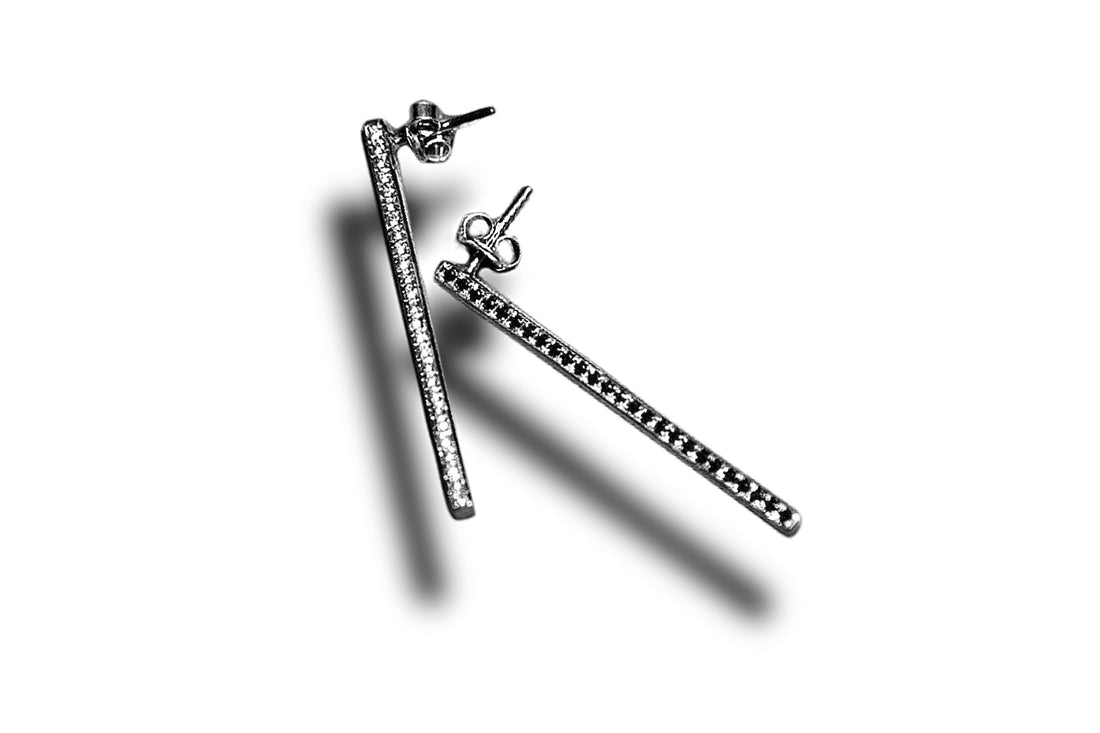 "Silver double sided yinyang earrings"