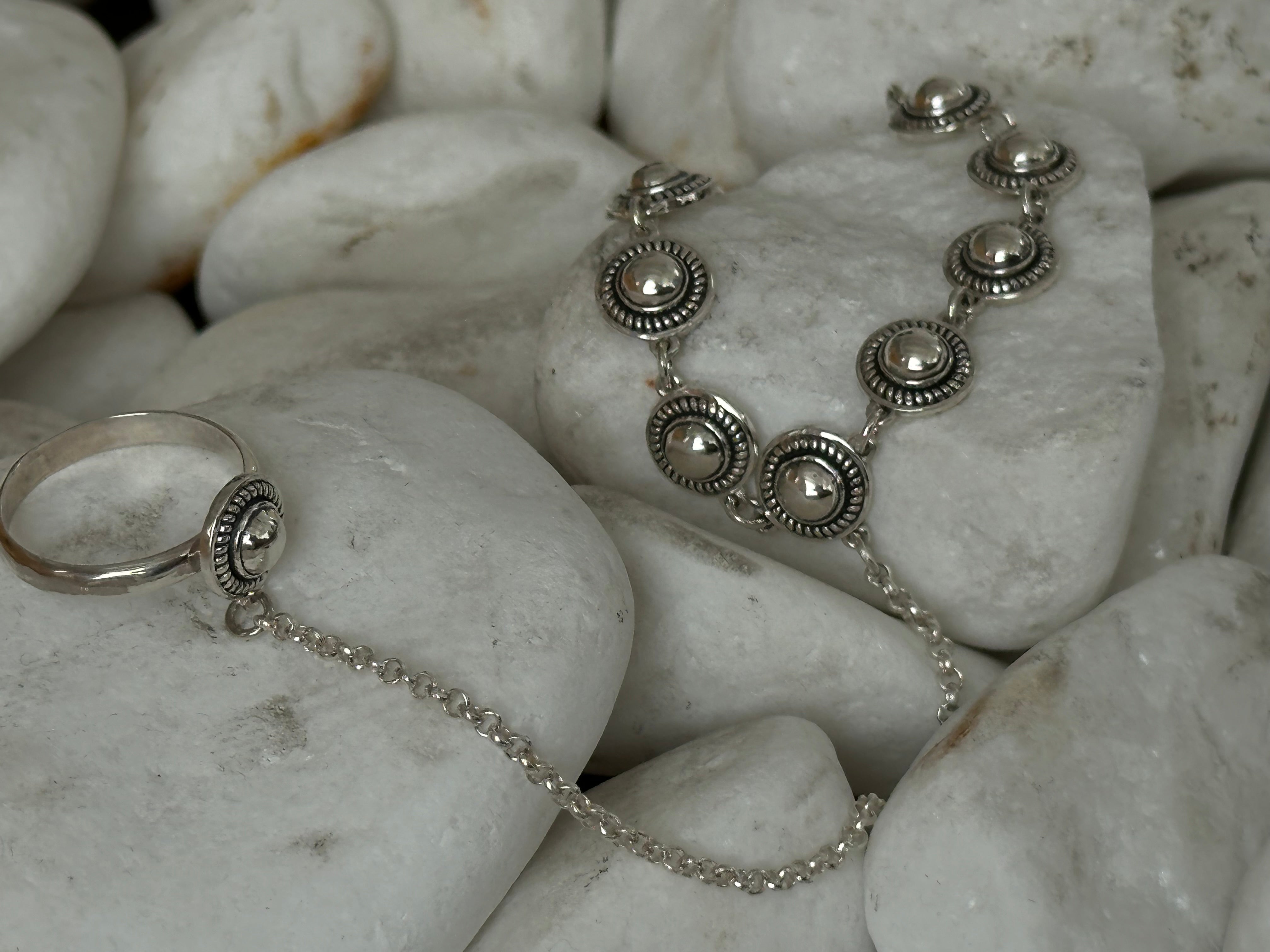 Men's Sterling Silver Skulls Link Chain Bracelet - Jewelry1000.com