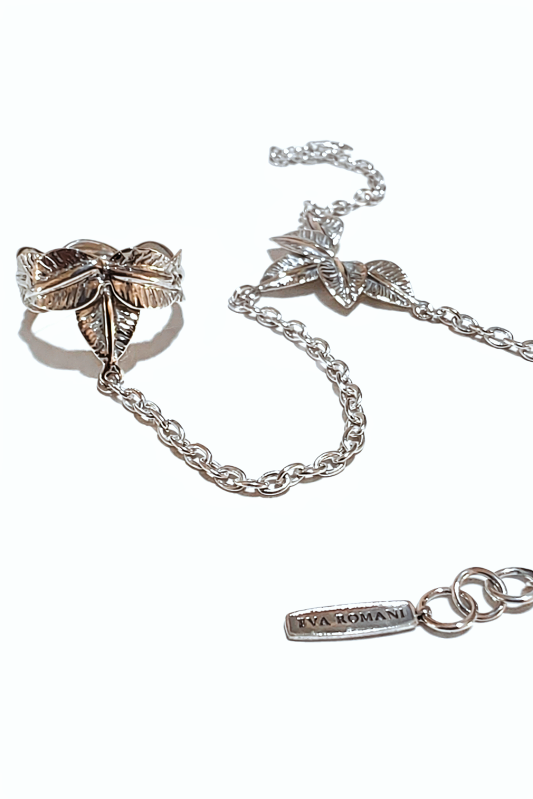 "Silver hand chain slave bracelet"