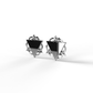 "Silver geometry pin triangle earrings"