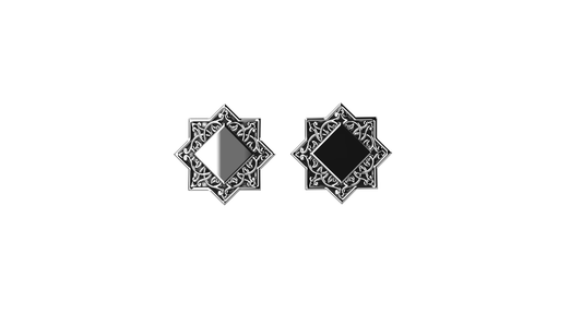 "Silver ornament geometry armenian earrings"