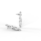 "silver ornament chandelier pin earrings"