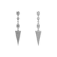 "Silver geometry chandelier long earrings"