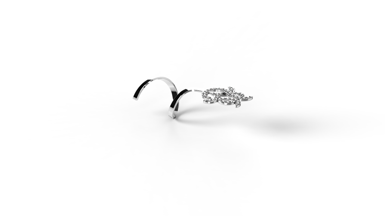 "full finger ring tulip zircon"