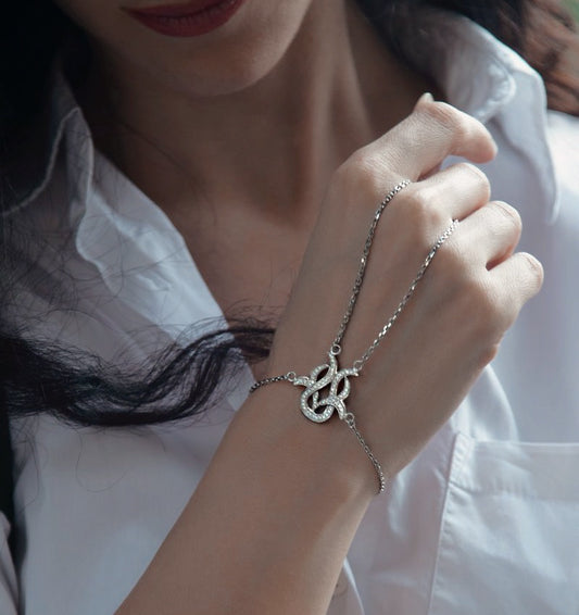Серебряная цепочка на руку «Королевский тюльпан»
