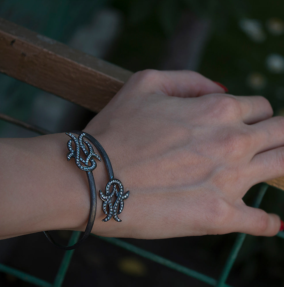 Sterling silver cuff bracelet "Tulip"