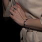 Серебряный слейв-браслет«Ева» с черным ониксом