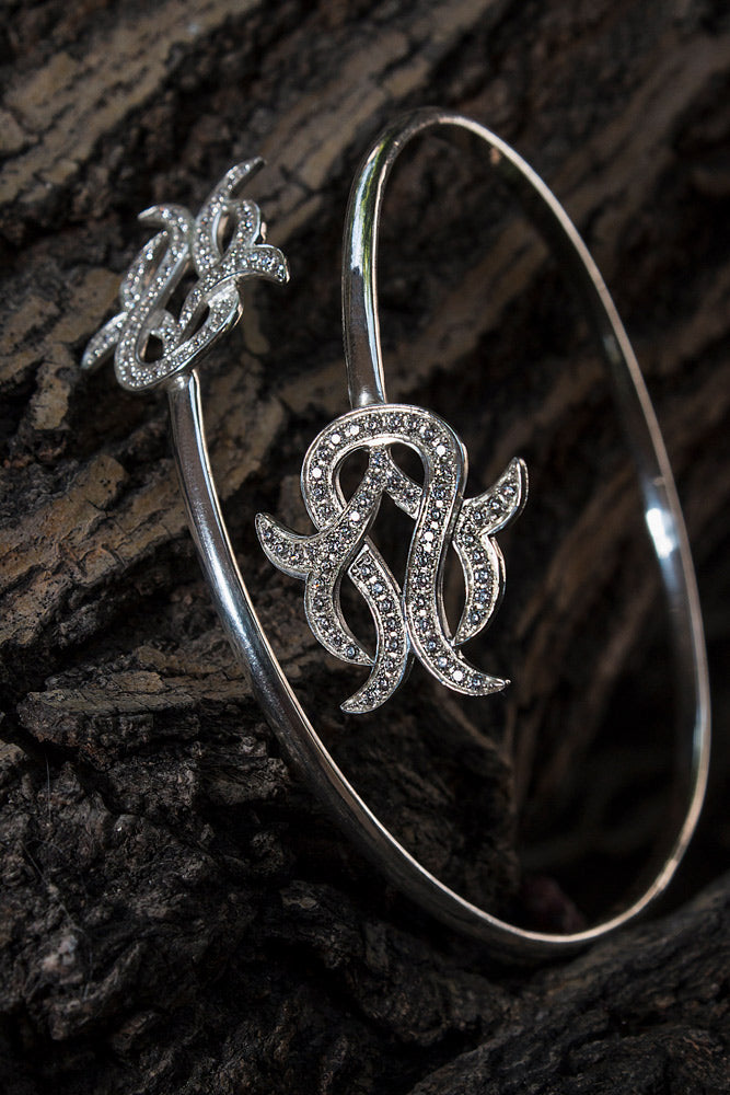 Sterling silver cuff bracelet "Tulip"