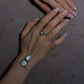 Sterling silver ring-chain bracelet “Full Moon”