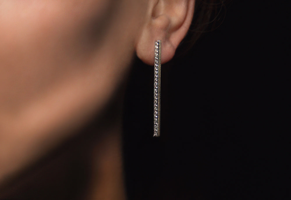 "Silver double sided yinyang earrings"