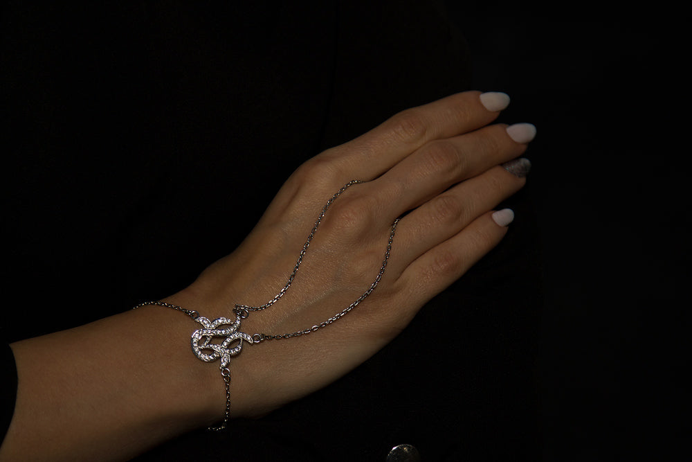 Серебряная цепочка на руку «Королевский тюльпан»